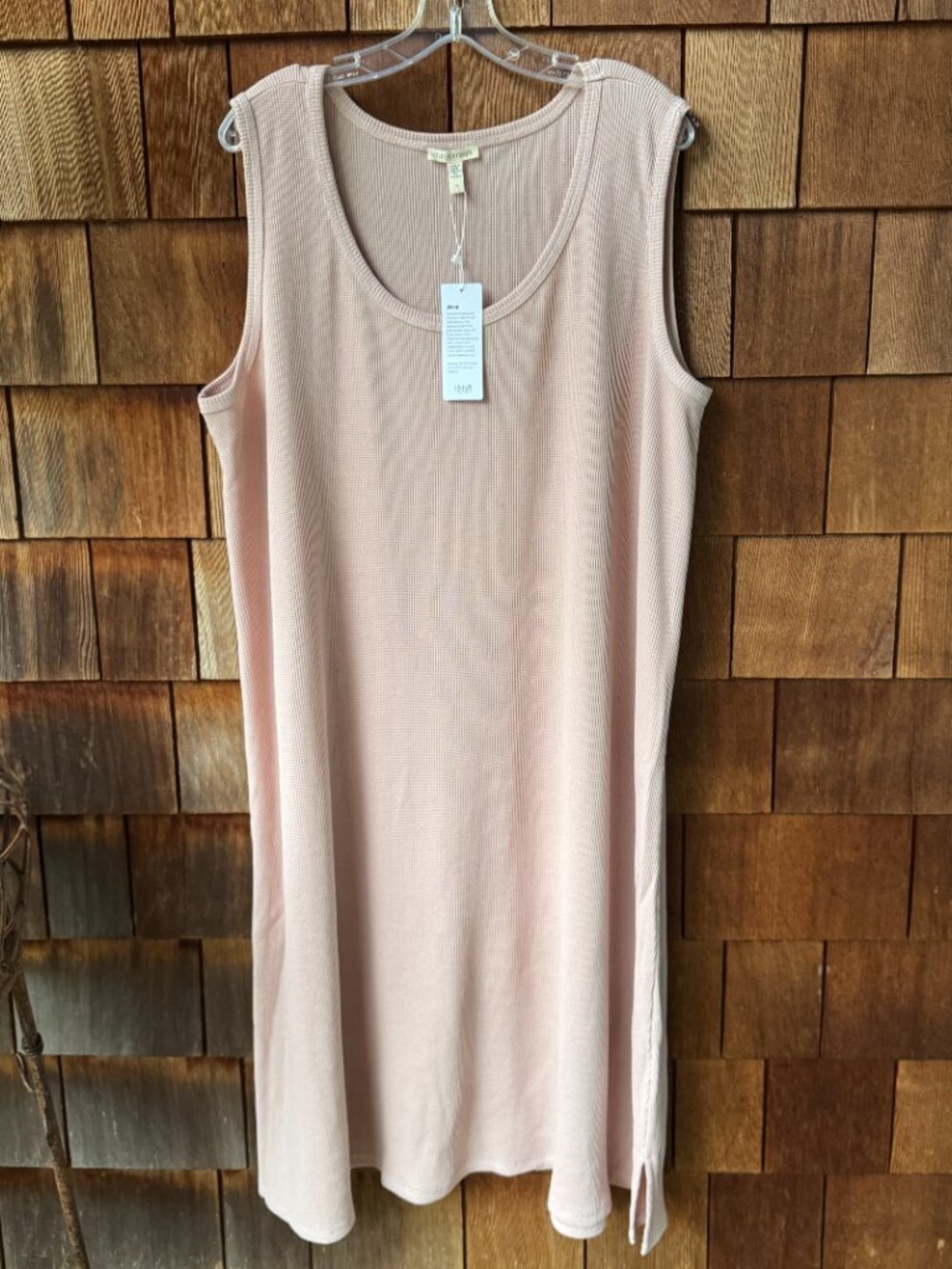 NWT Eileen Fisher Cozy Organic Cotton Sleeveless Thermal Tank Dress - Women's 1X